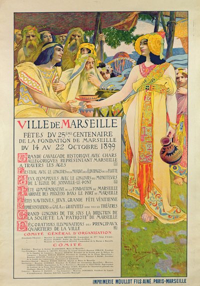 Plakat zur Erinnerung an die Gründung von Marseille, graviert von A. Gallice, 1899 von David Dellepiane